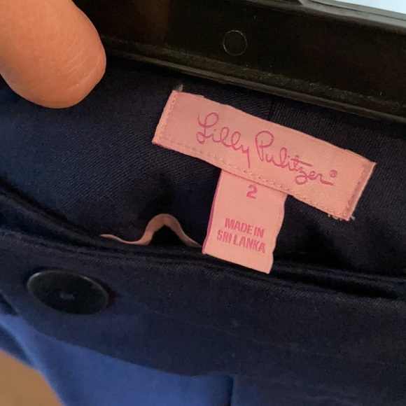 NWT LILLY PULITZER NAVY BUTTON PANTS. - Picture 4 of 6